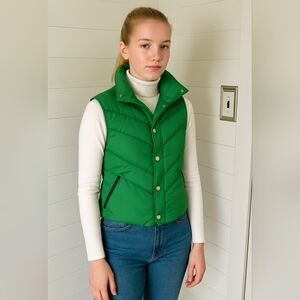 80s Vintage L.L. Bean Goose Down Puffer Vest Reversible Green/Navy – Women’s 2/4